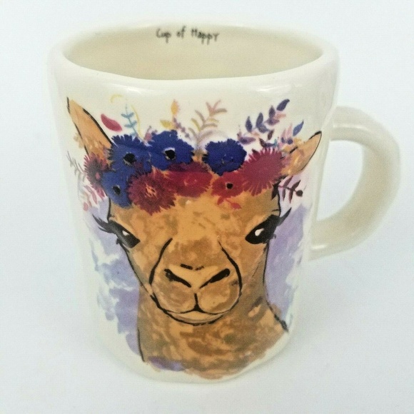 Other - "Cup of Happy" Camel Flowers Ceramic Coffee Mug